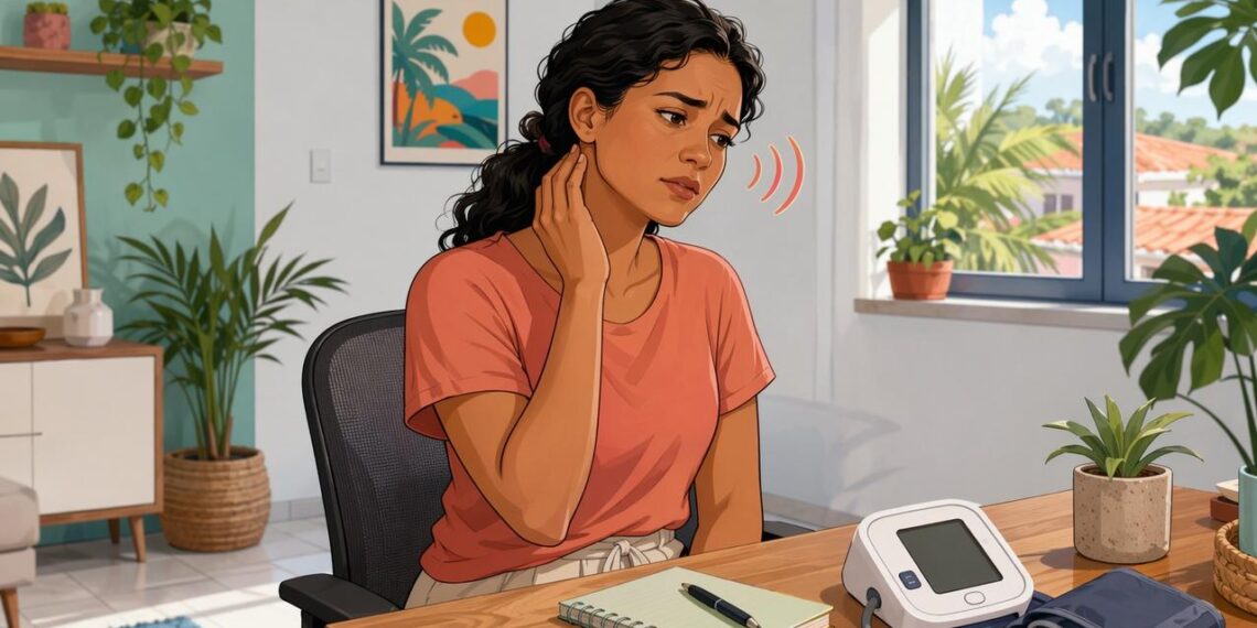 O zumbido constante no ouvido nem sempre é problema auditivo, às vezes é sinal de pressão alta ou tensão na região cervical