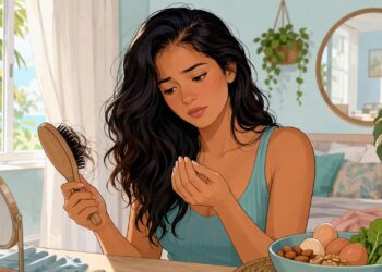 Qual deficiência de vitamina está associada à queda de cabelo e às unhas fracas em mulheres