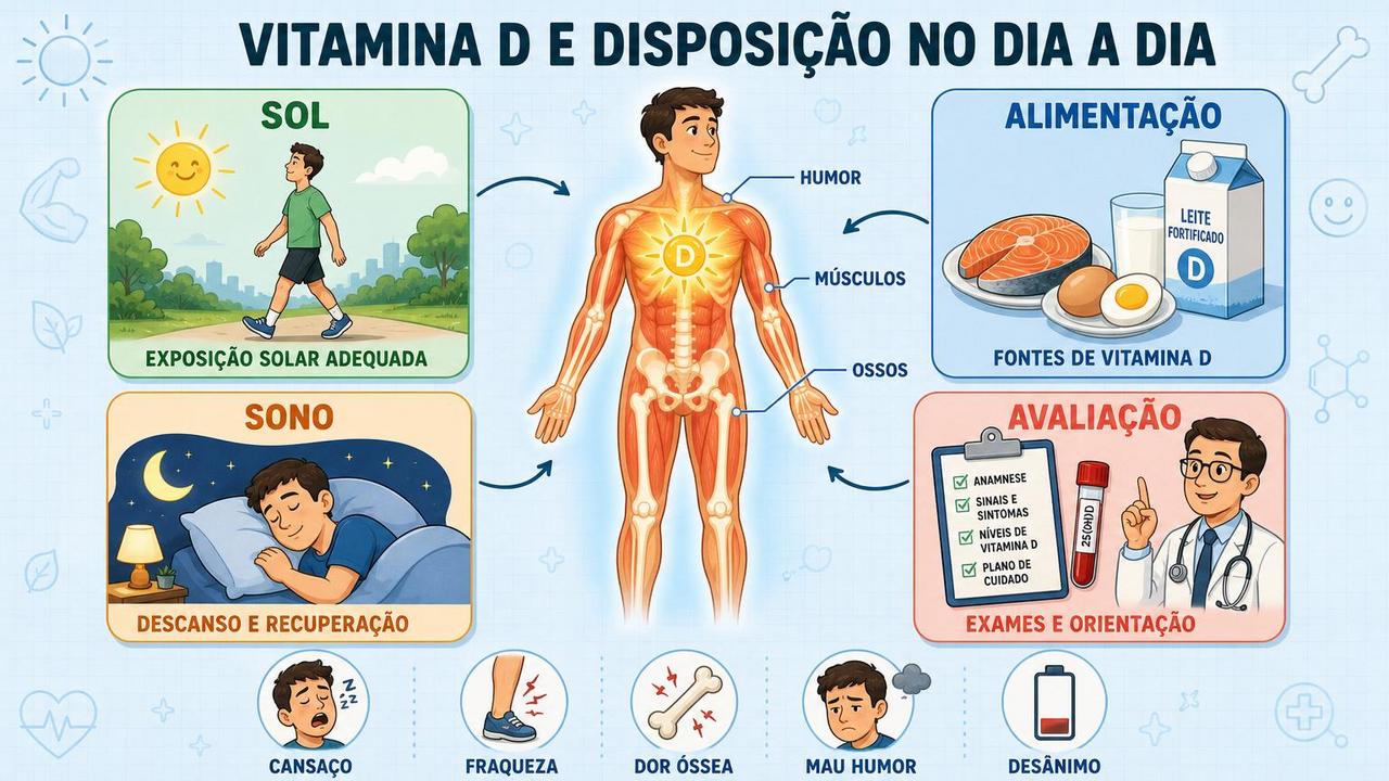 Sol, alimentação, sono e avaliação orientam o cuidado com vitamina D.