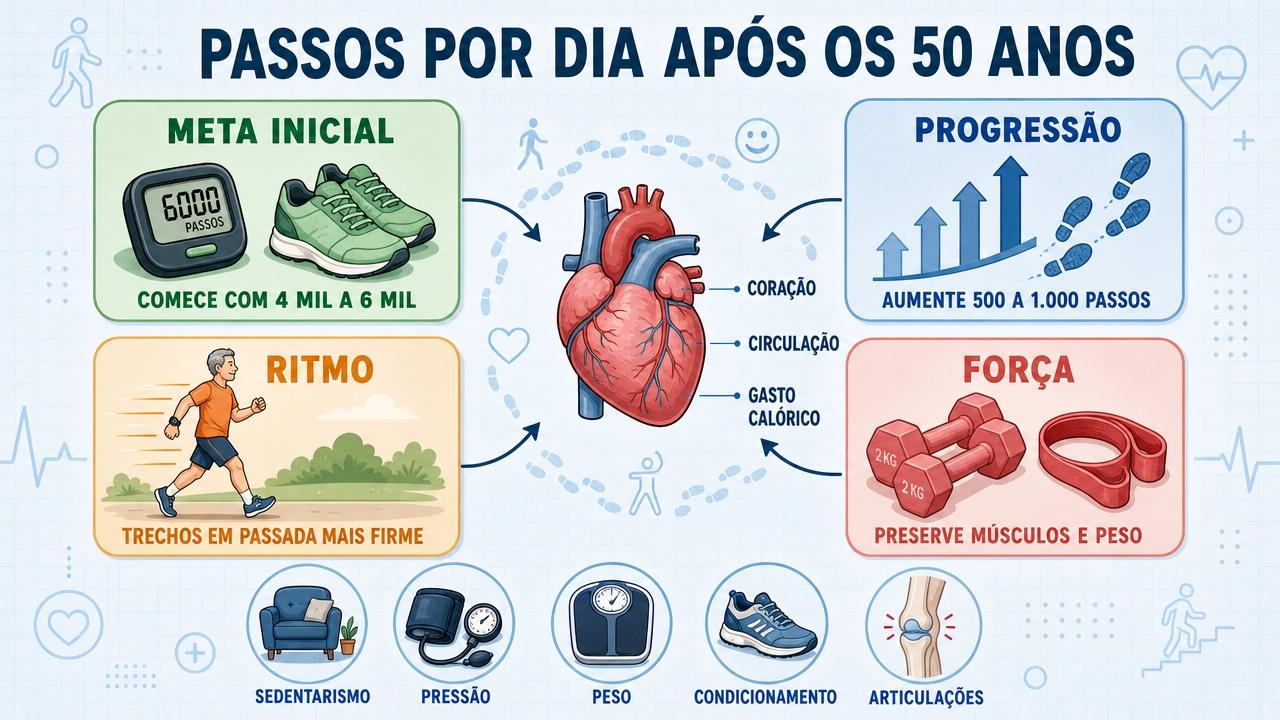 Meta inicial, progressão, ritmo e força orientam os passos diários.