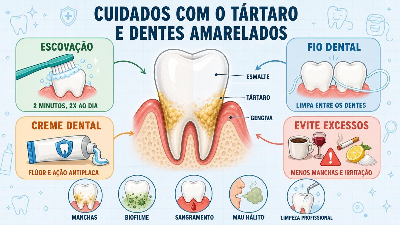 Escovação, fio dental, flúor e menos excessos protegem dentes e gengivas.
