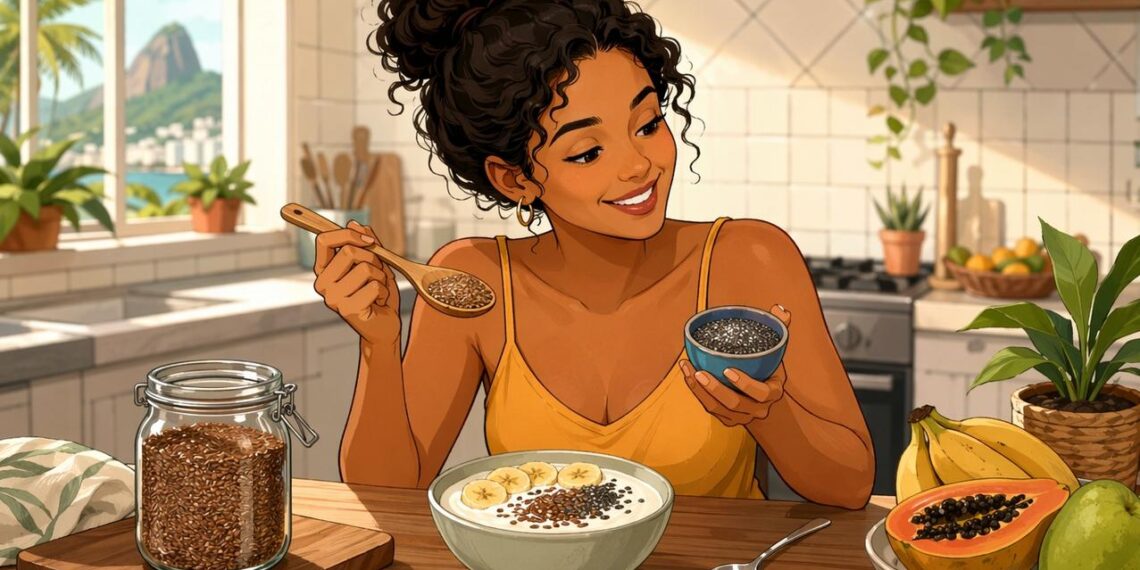Segundo os nutricionistas, a semente de linhaça oferece praticamente o mesmo ômega-3 vegetal que a chia importada