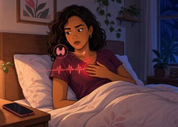 Sentir o coração acelerado ao deitar à noite nem sempre é ansiedade: pode ser um sinal de alteração na tireoide ou arritmia