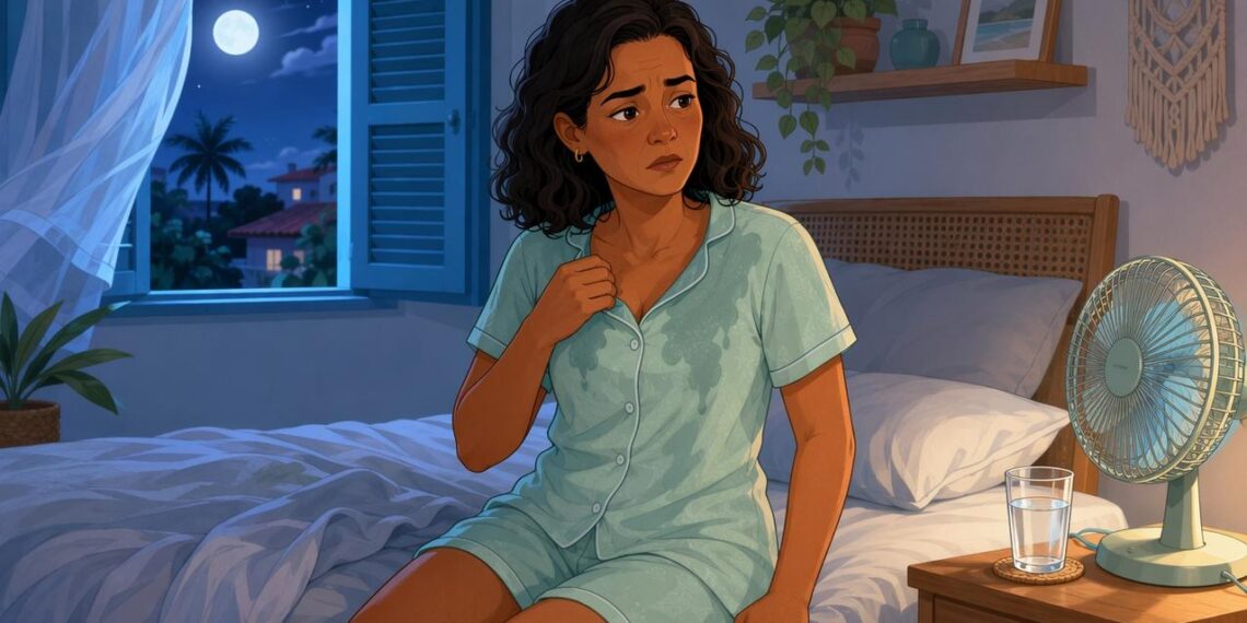 Suar muito durante a noite mesmo com o quarto fresco e sem cobertas pesadas é um sintoma que merece investigação médica