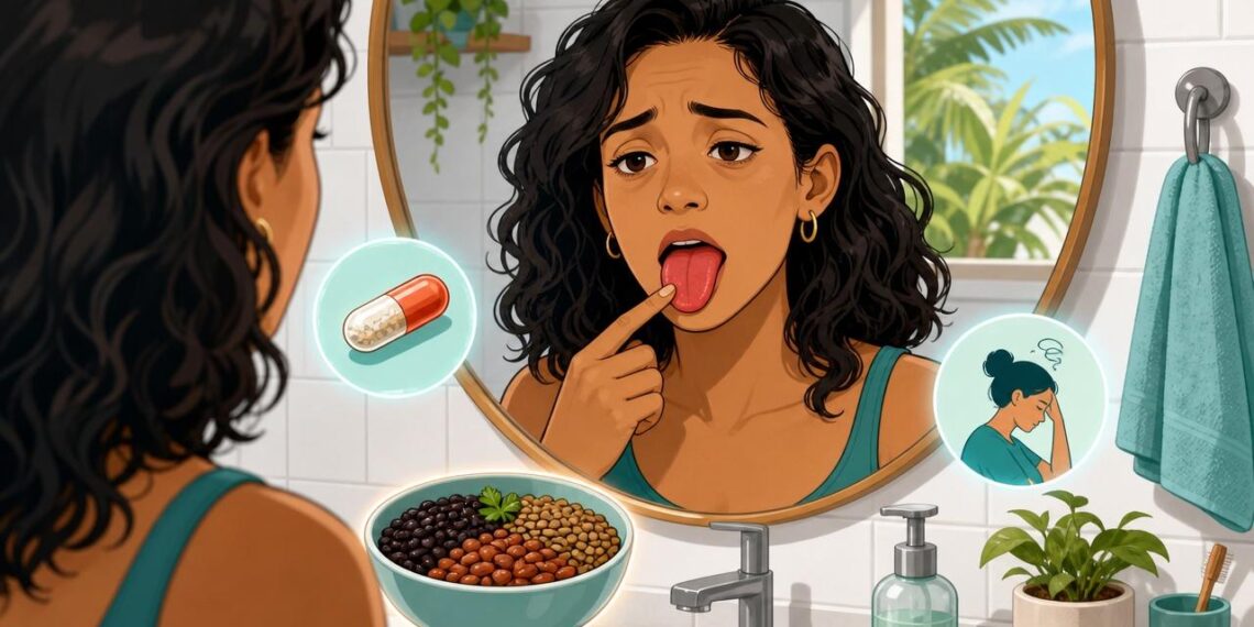 Ter a língua muito lisa e avermelhada nem sempre é só irritação: pode ser um sinal esquecido de deficiência de ferro ou vitamina B12