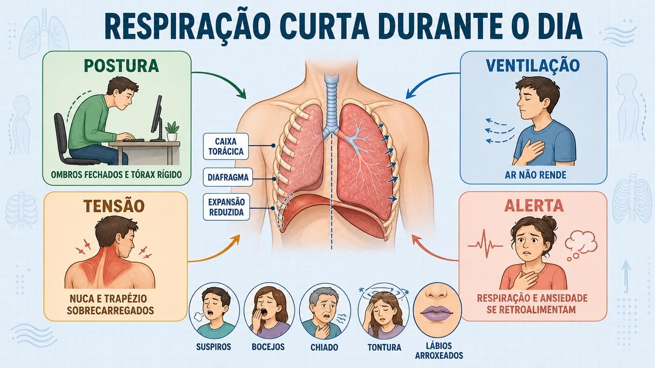 Postura, ventilação, tensão muscular e alerta formam os pilares desse padrão respiratório.