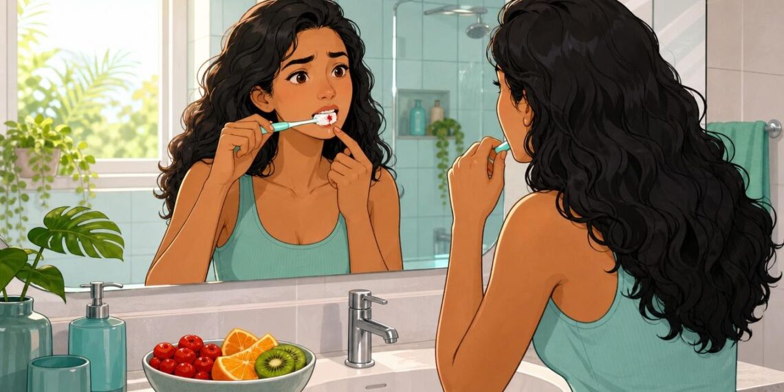 [TÓPICO] - Sangramento na gengiva ao escovar os dentes nem sempre é só escovação forte: pode ser um dos primeiros sinais de deficiência de vitamina C
