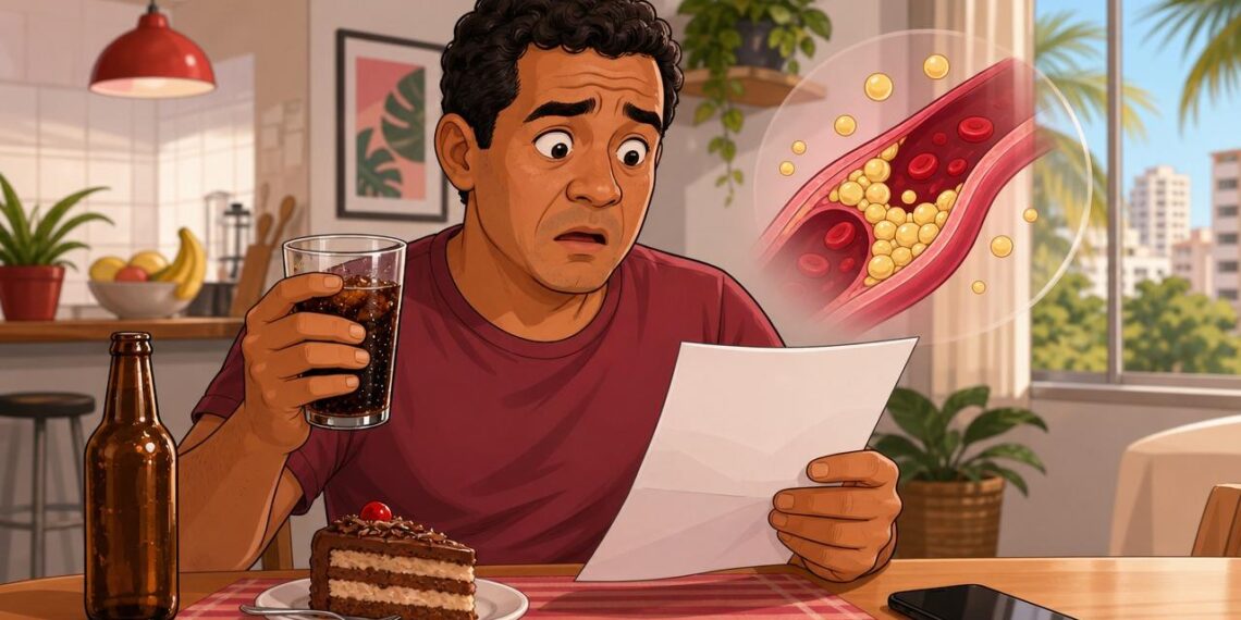 Triglicérides altos nem sempre são só gordura na dieta: excesso de açúcar, álcool e sedentarismo também elevam os níveis
