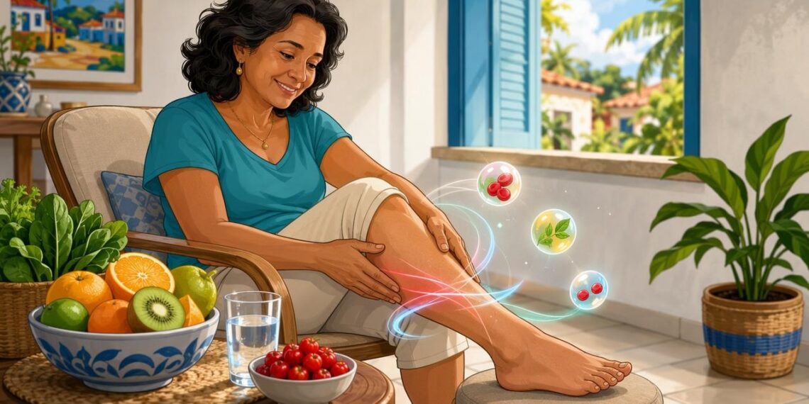 Vitaminas essenciais que ajudam a melhorar a circulação sanguínea periférica e a prevenir varizes futuras