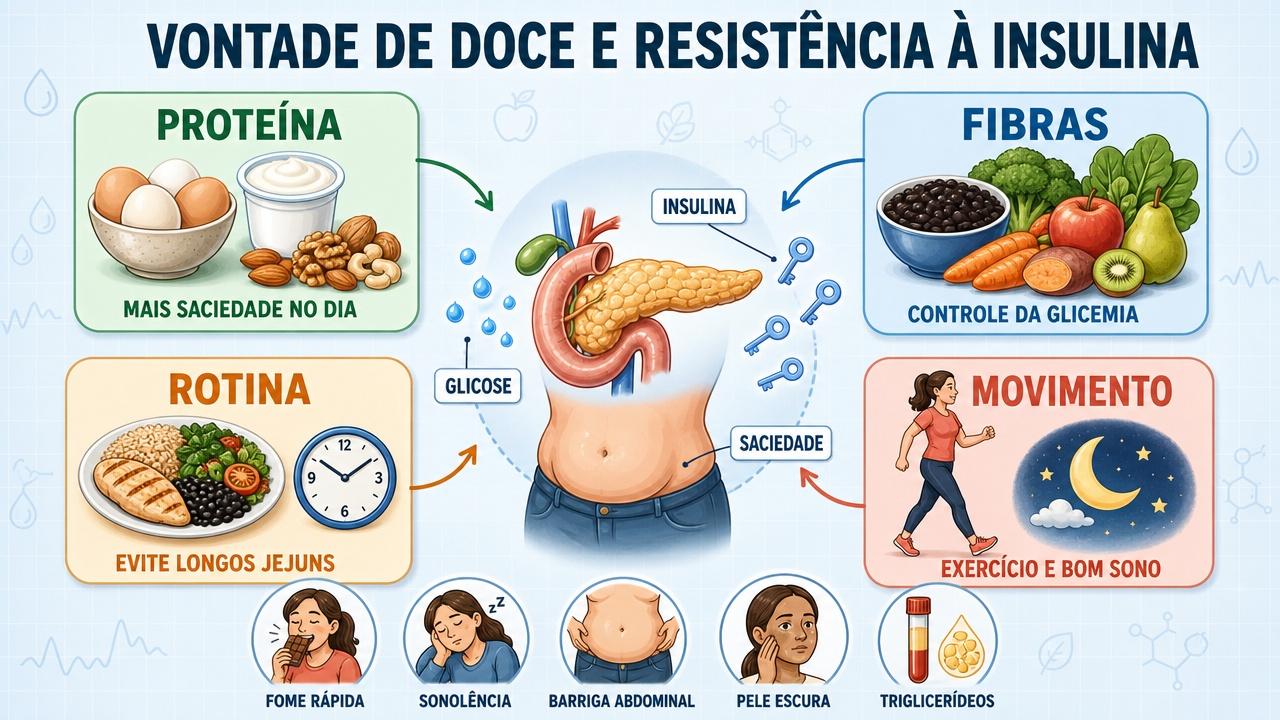 Proteína, fibras, rotina e movimento ajudam a controlar glicemia e apetite.