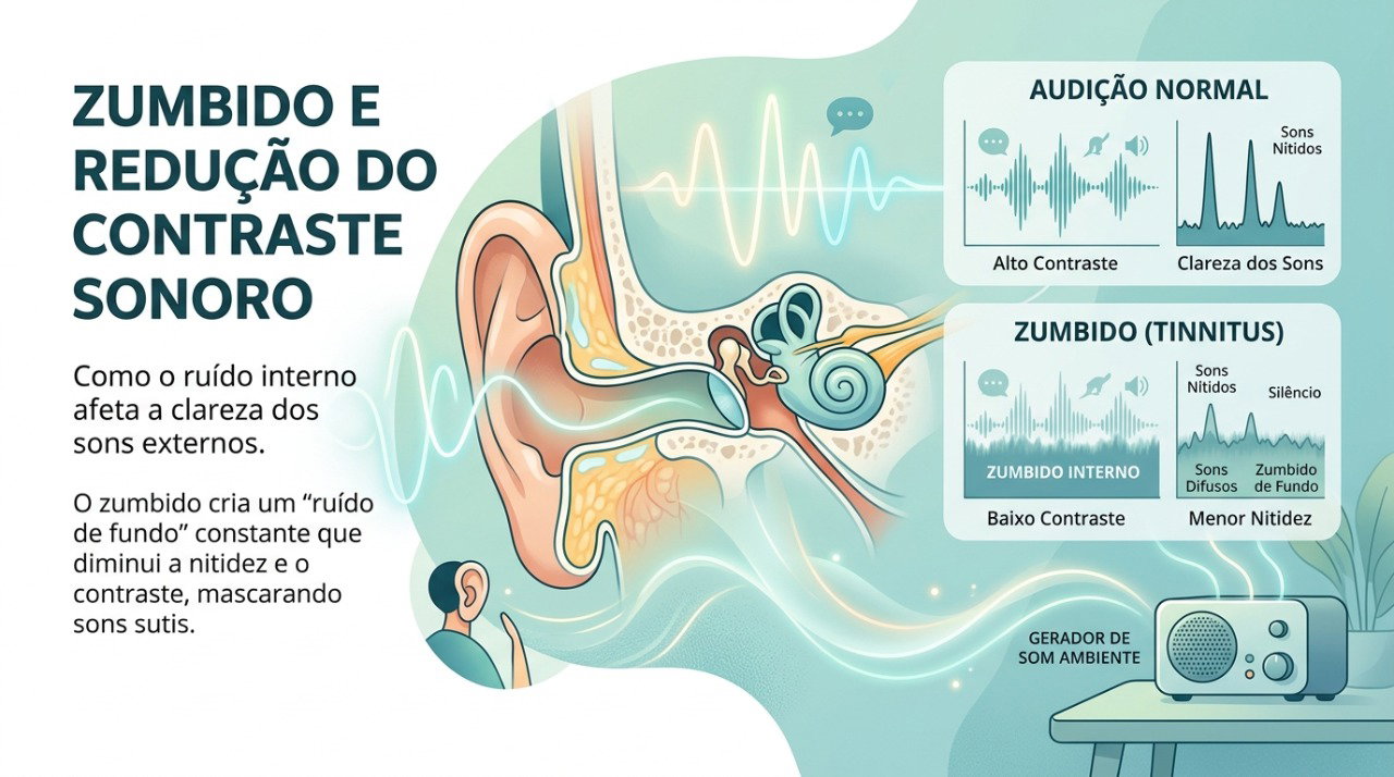 Sons suaves de fundo podem ajudar algumas pessoas a reduzir o contraste e o incômodo provocado pelo zumbido.
