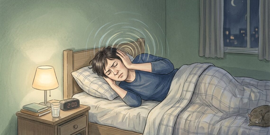 O zumbido pode parecer mais intenso à noite porque o silêncio aumenta a percepção do som interno.