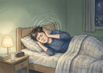 O zumbido pode parecer mais intenso à noite porque o silêncio aumenta a percepção do som interno.