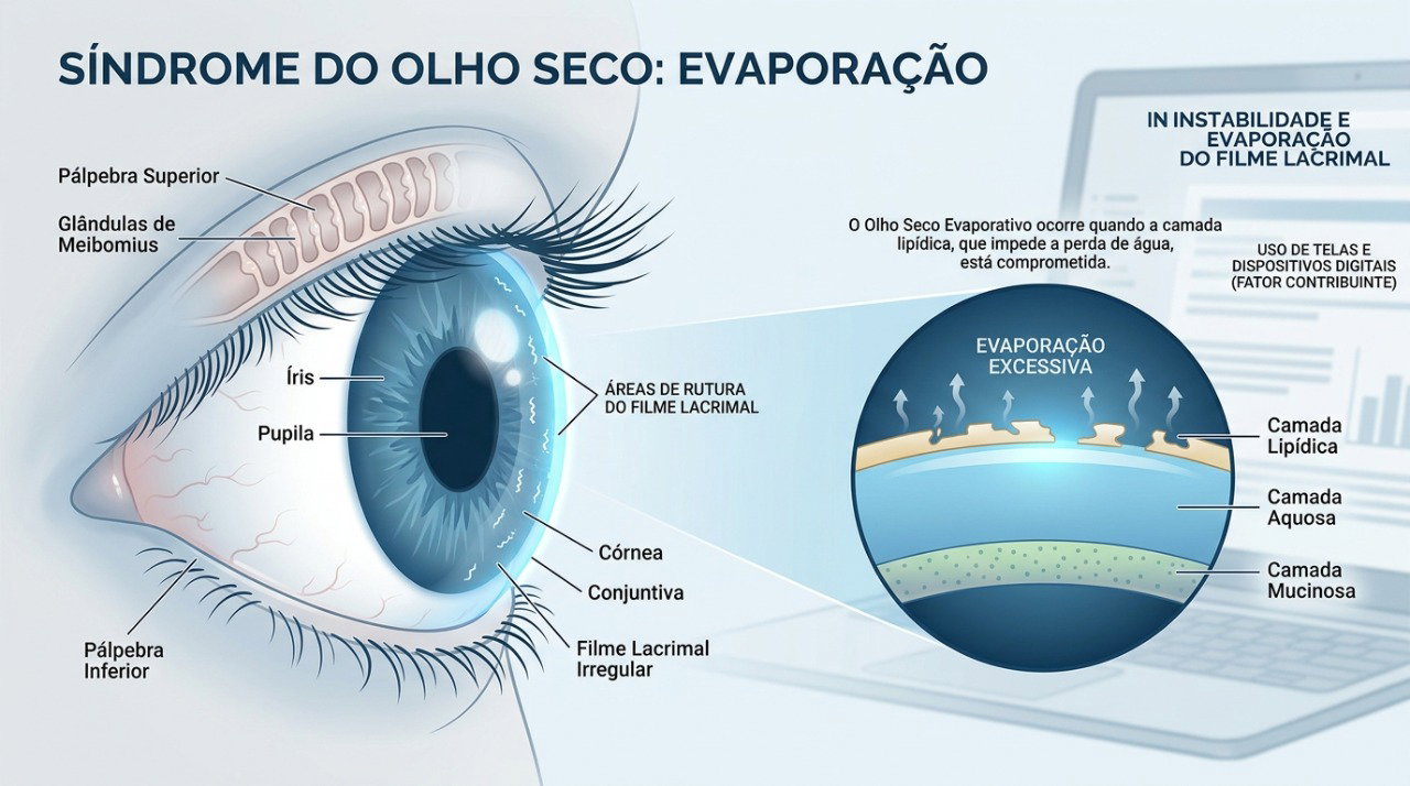 Quando a lágrima não protege bem a superfície ocular, podem surgir ardor, irritação e visão embaçada.