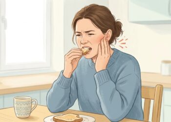 Estalos na mandíbula acompanhados de dor ao mastigar podem indicar alteração na articulação temporomandibular.