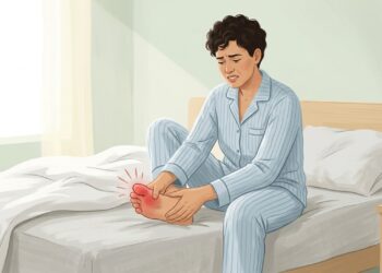 Dor súbita, vermelhidão e inchaço no dedão podem aparecer durante uma crise de gota.