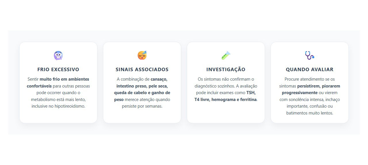 Frio Excessivo, Cansaço e Intestino Preso: Sinais que Podem Indicar Hipotireoidismo