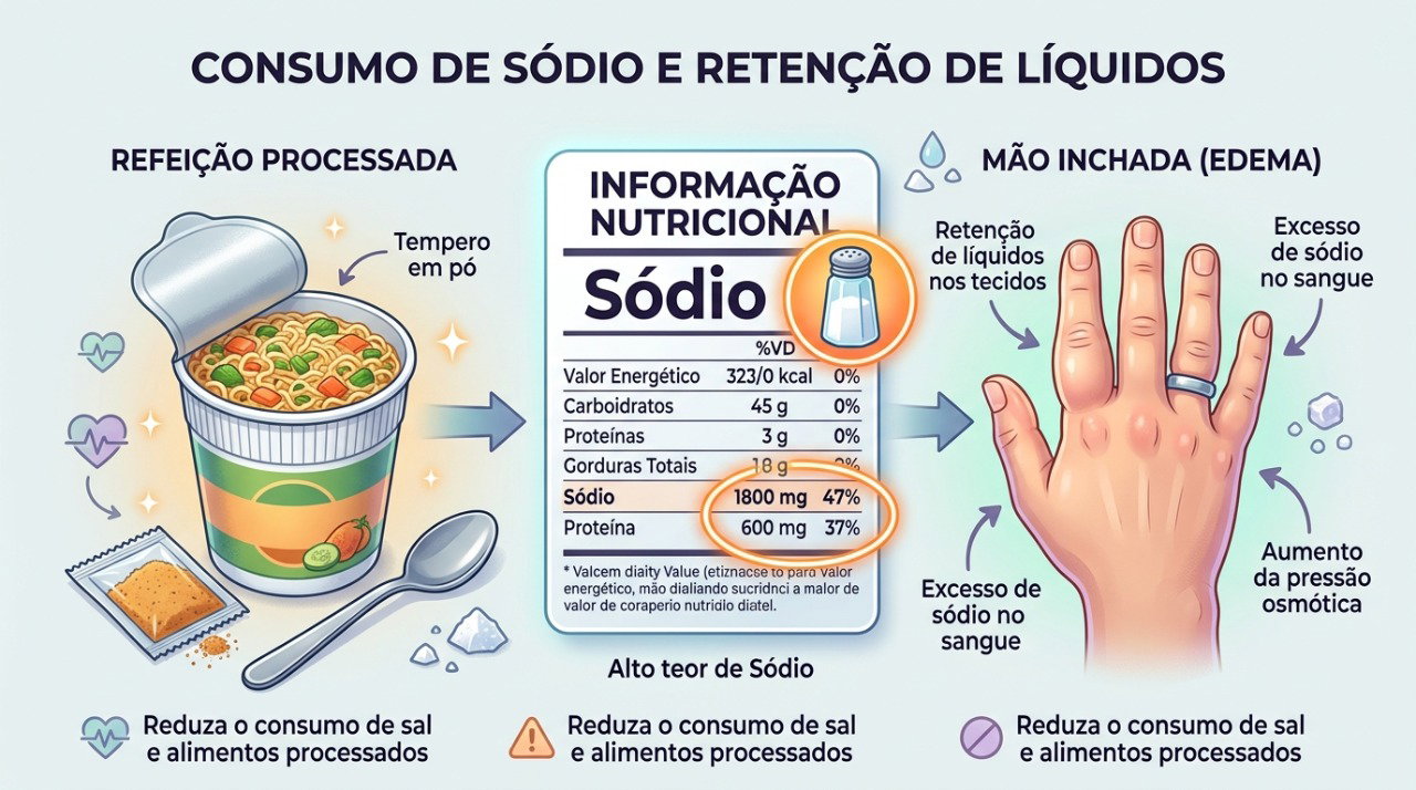 Comparar o sódio nos rótulos ajuda a reduzir o consumo excessivo nas refeições.