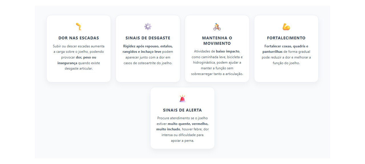Dor no Joelho nas Escadas: Sinais de Desgaste da Articulação