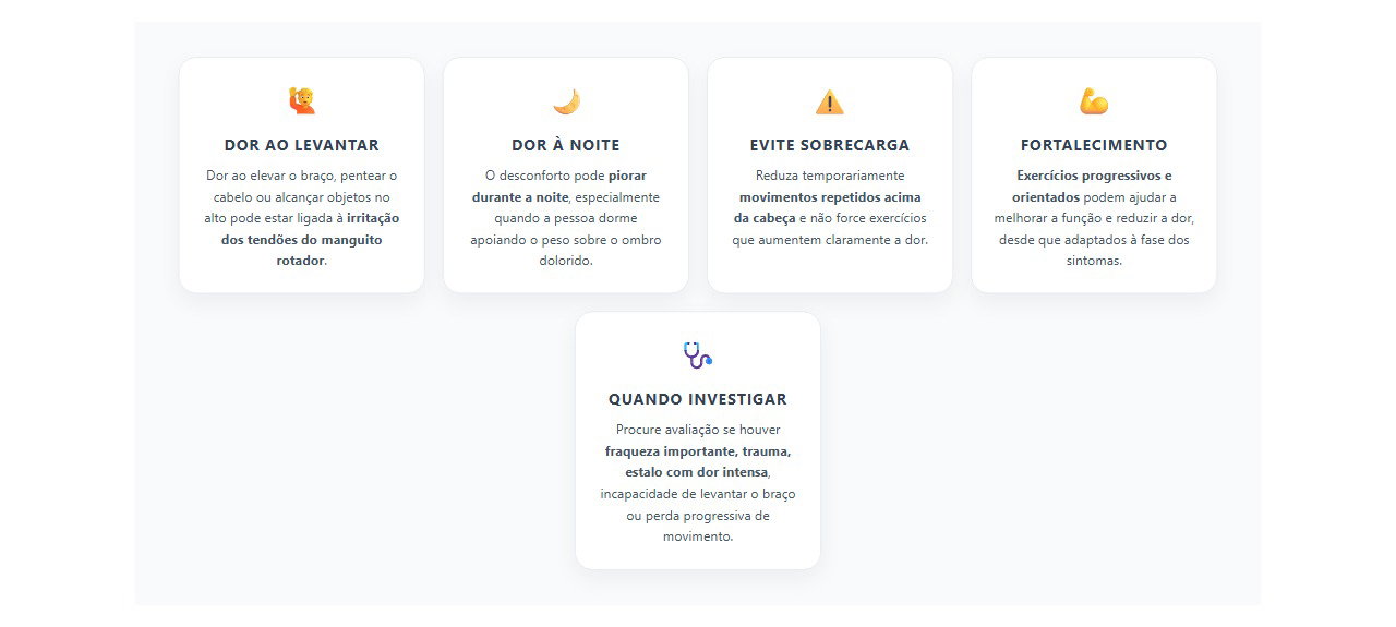 Dor no Ombro ao Levantar o Braço: Sinais de Irritação dos Tendões