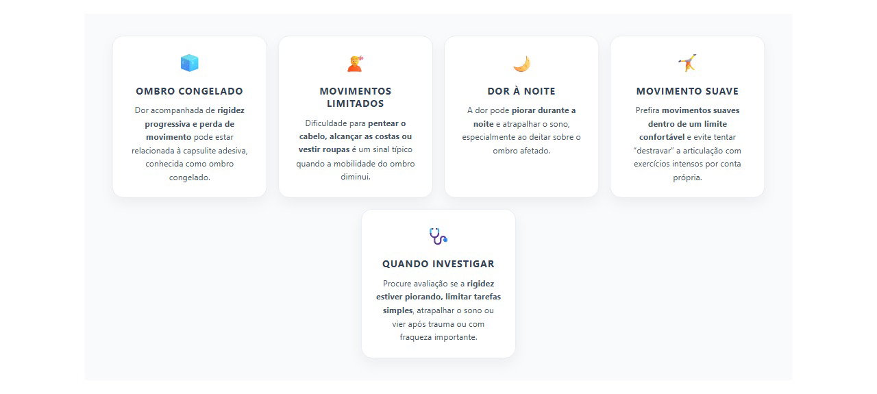 Ombro Duro e com Movimento Limitado: Sinais de Ombro Congelado