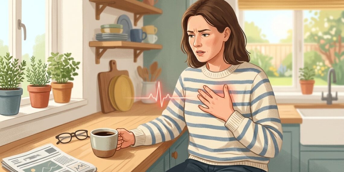 Palpitações podem surgir após o café, especialmente em pessoas sensíveis à cafeína.