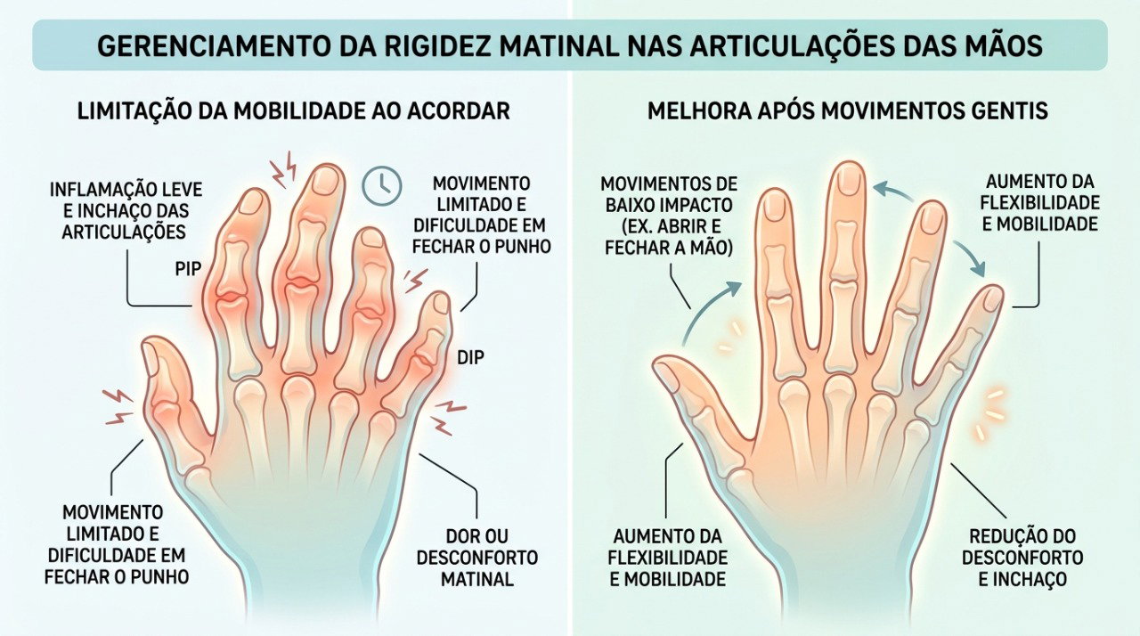 A duração da rigidez matinal ajuda na investigação de artrite e outras causas de dor nas articulações.