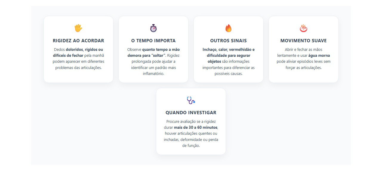 Dedos Rígidos ao Acordar: Quando o Tempo de Rigidez Merece Atenção