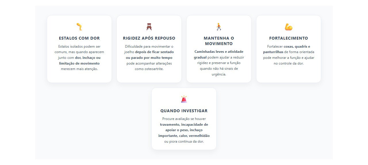 Joelho com Estalos e Rigidez: Quando Pode Indicar Desgaste Articular