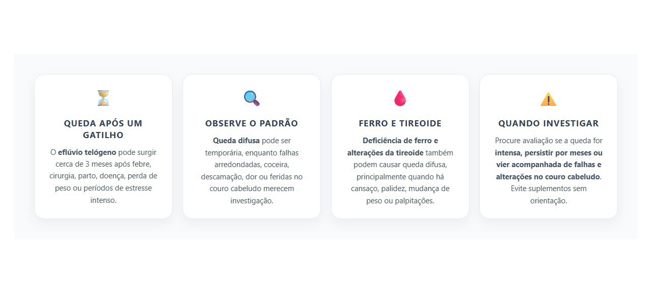 Queda de Cabelo Repentina: 4 Sinais para Entender Quando Investigar