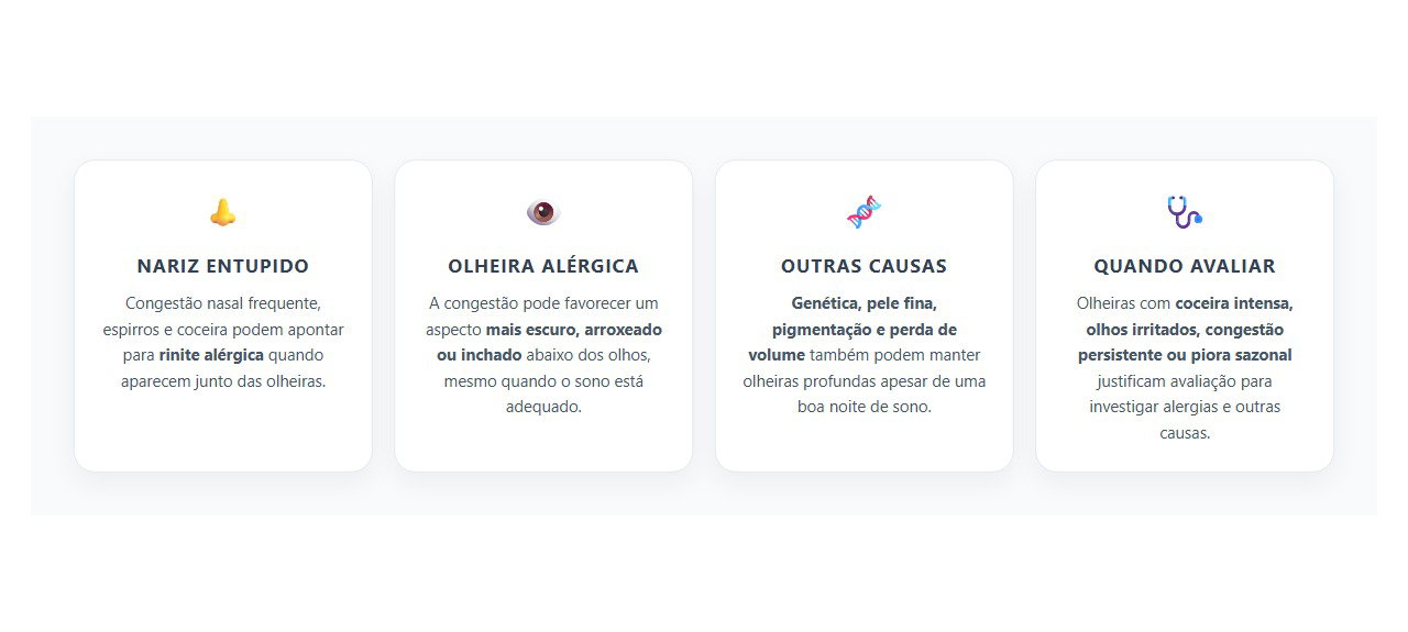 Olheiras que Não Melhoram com Sono: 4 Sinais de que a Alergia Pode Estar por Trás
