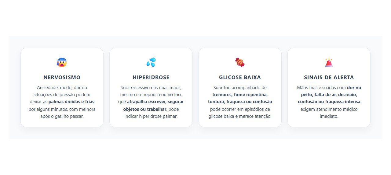 Mãos Suadas e Frias: 4 Sinais de que Pode Ser Mais do que Nervosismo