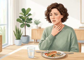 Sensação de comida presa na garganta pode ser um sinal de dificuldade para engolir.