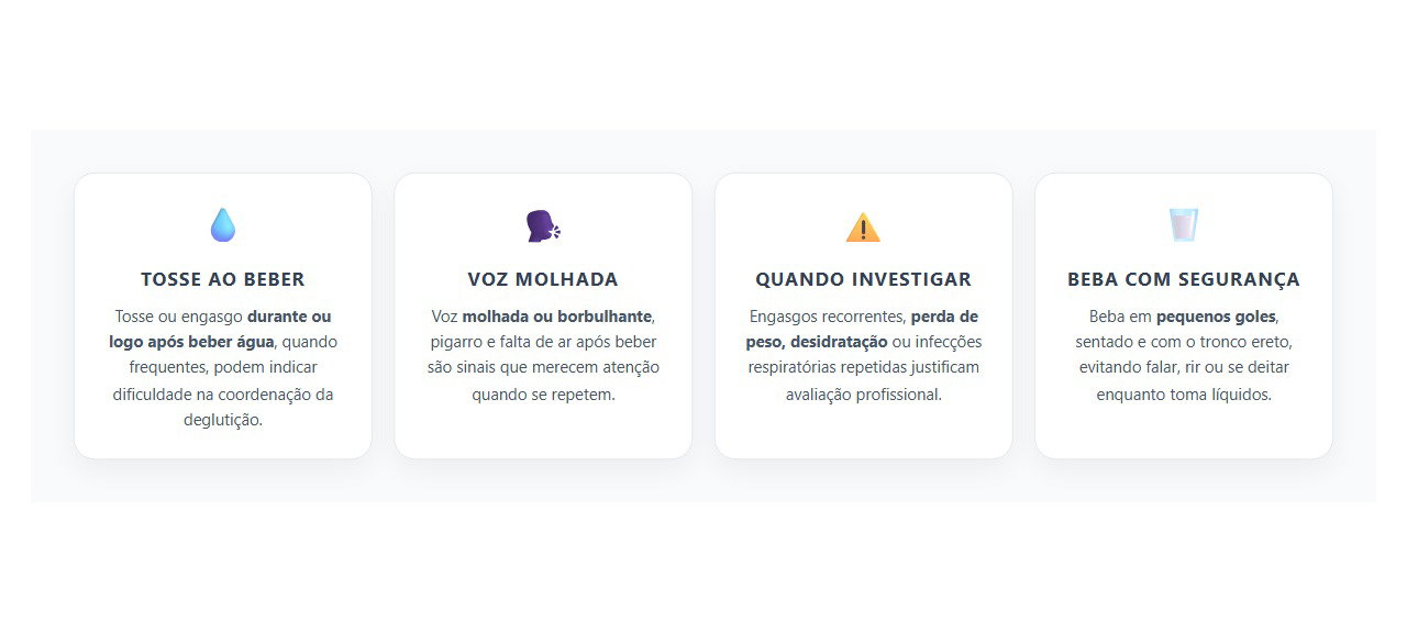 Tosse ou Engasgo ao Beber Água: Sinais de Alerta na Deglutição