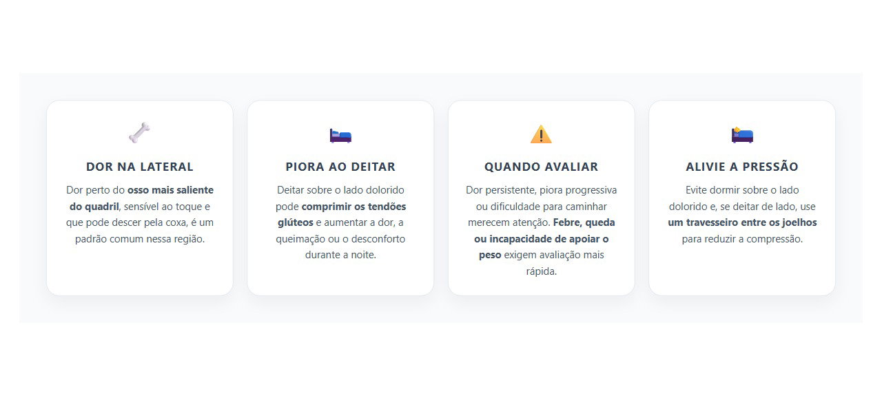 Dor na Lateral do Quadril ao Deitar: Sinais que Podem Indicar Tendinopatia Glútea