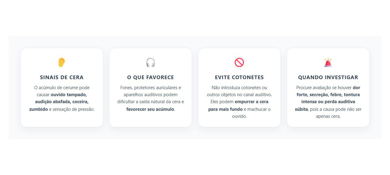 Ouvido Tampado e Audição Abafada: Sinais de Acúmulo de Cera