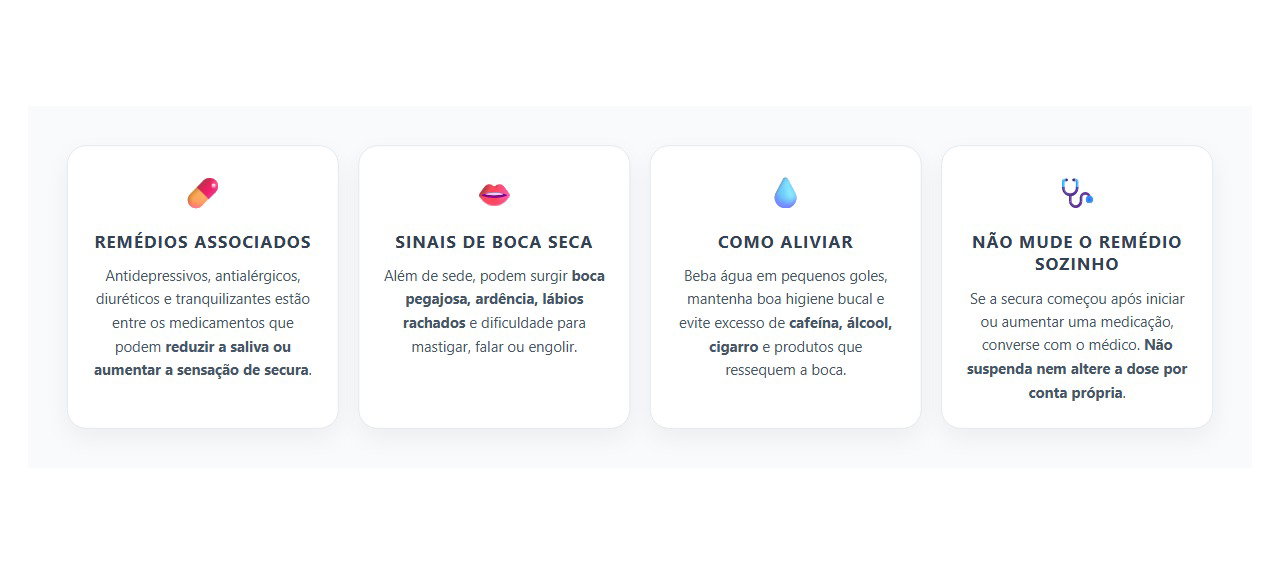 Boca Seca Durante o Dia: Remédios que Podem Reduzir a Saliva