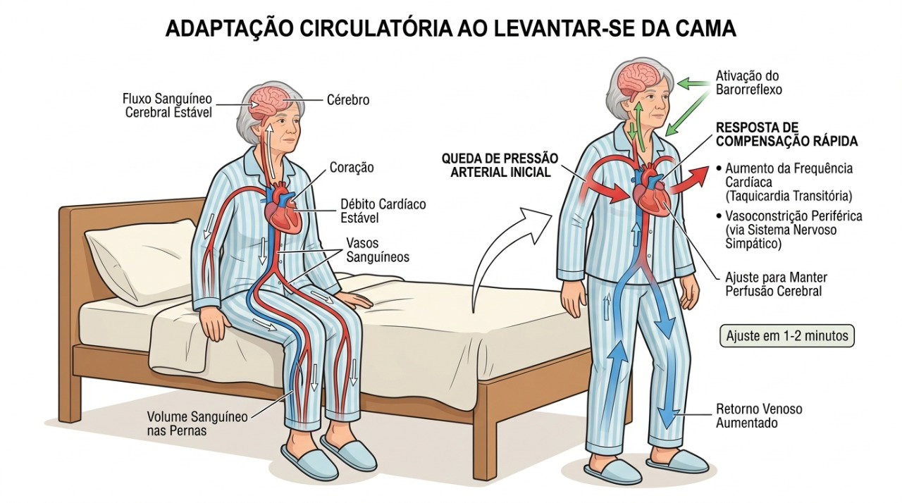 Levantar em etapas pode ajudar o organismo a se adaptar à mudança de posição.