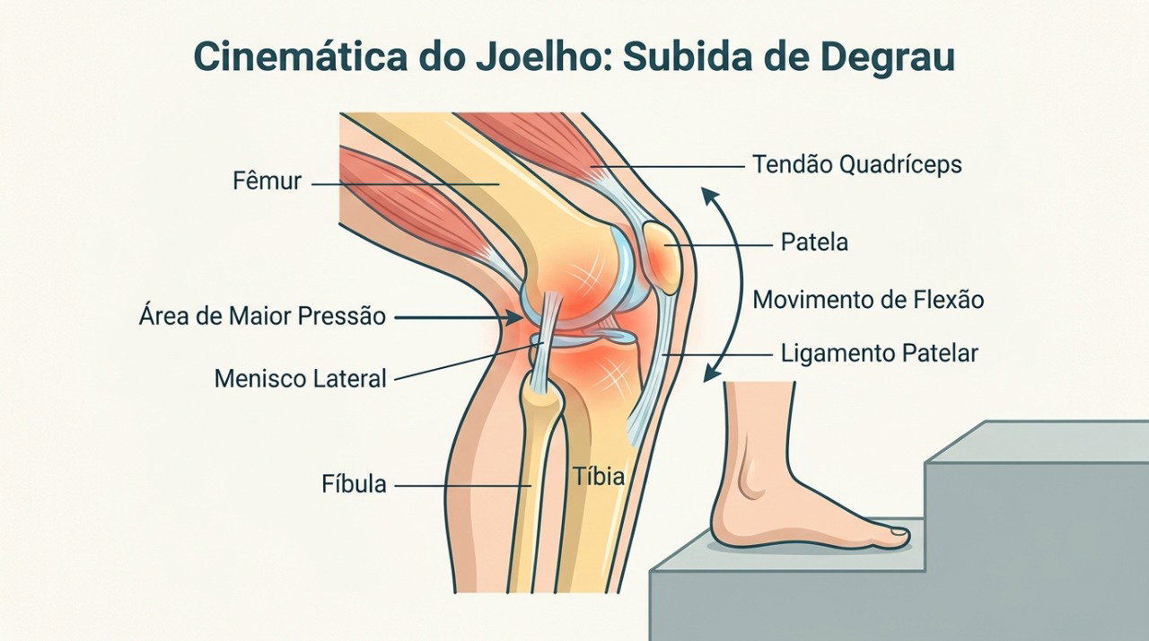 Subir e descer escadas aumenta a exigência sobre a articulação do joelho.