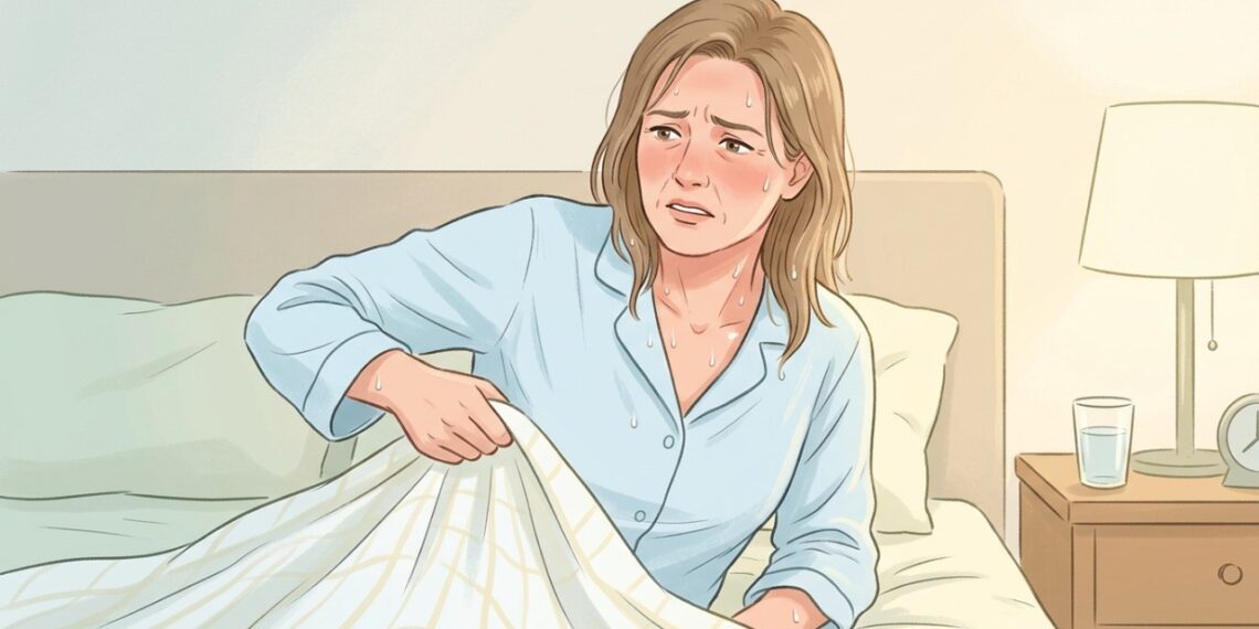 Calorões noturnos na menopausa podem provocar despertares e prejudicar a qualidade do sono.
