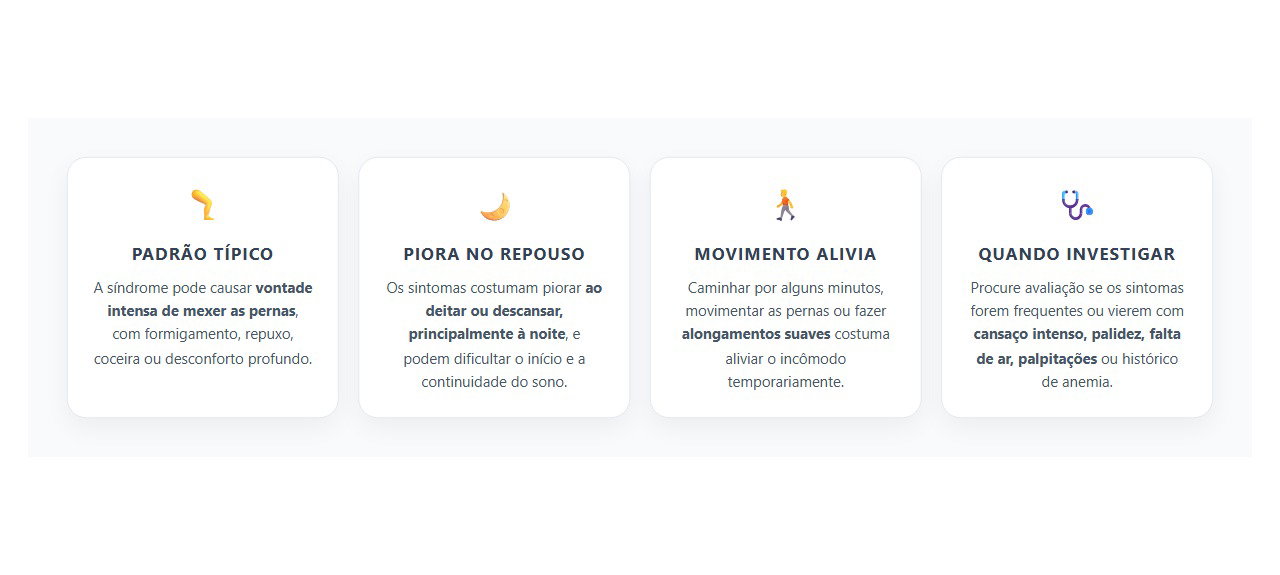 Pernas Inquietas à Noite: Sinais Típicos e O Que Pode Aliviar