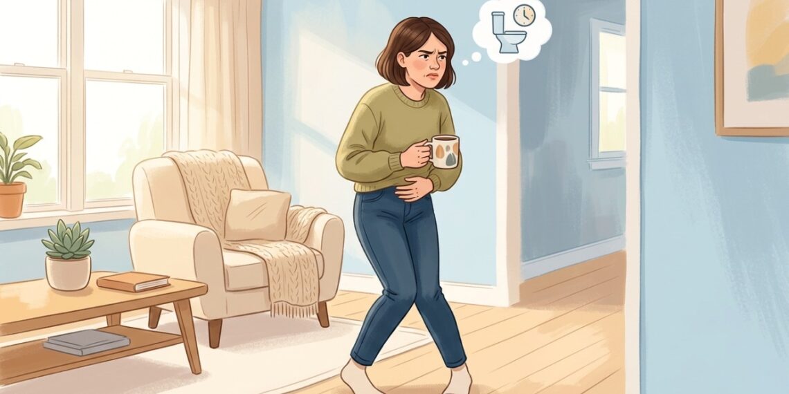 A cafeína pode aumentar a urgência e a frequência urinária em pessoas com a bexiga mais sensível.