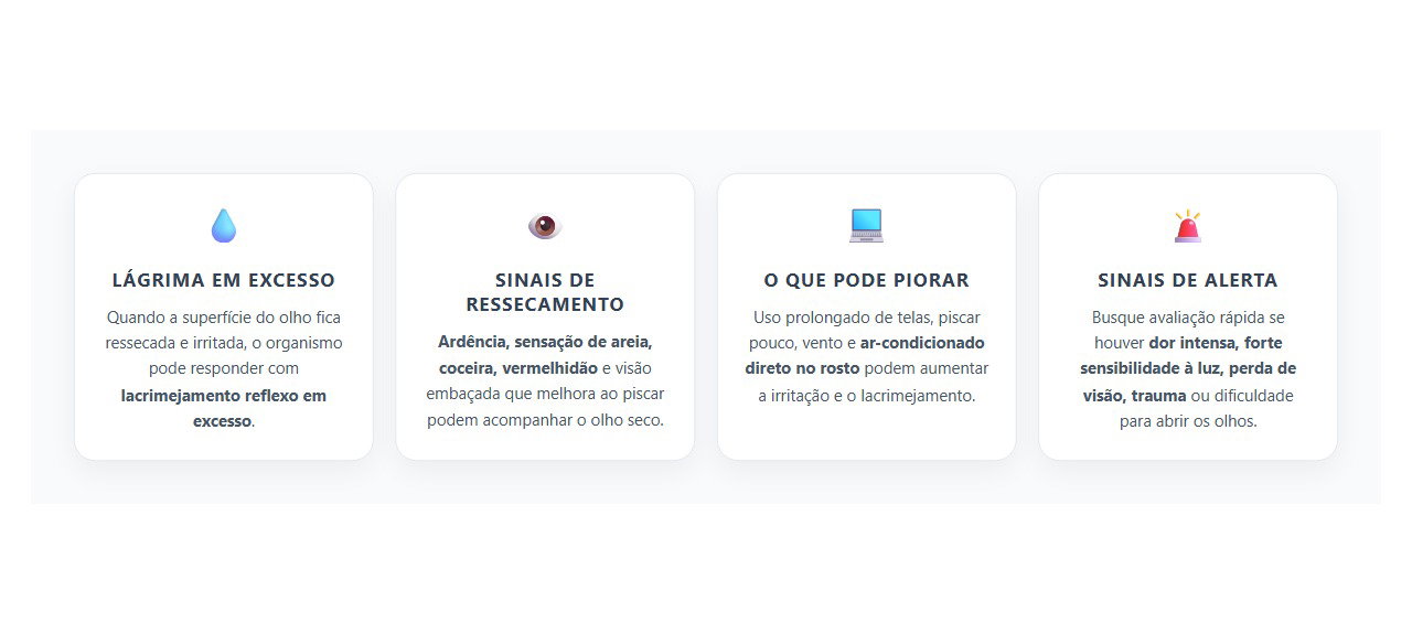 Olho Lacrimejando Pode Ser Olho Seco: Sinais de Ressecamento e Irritação