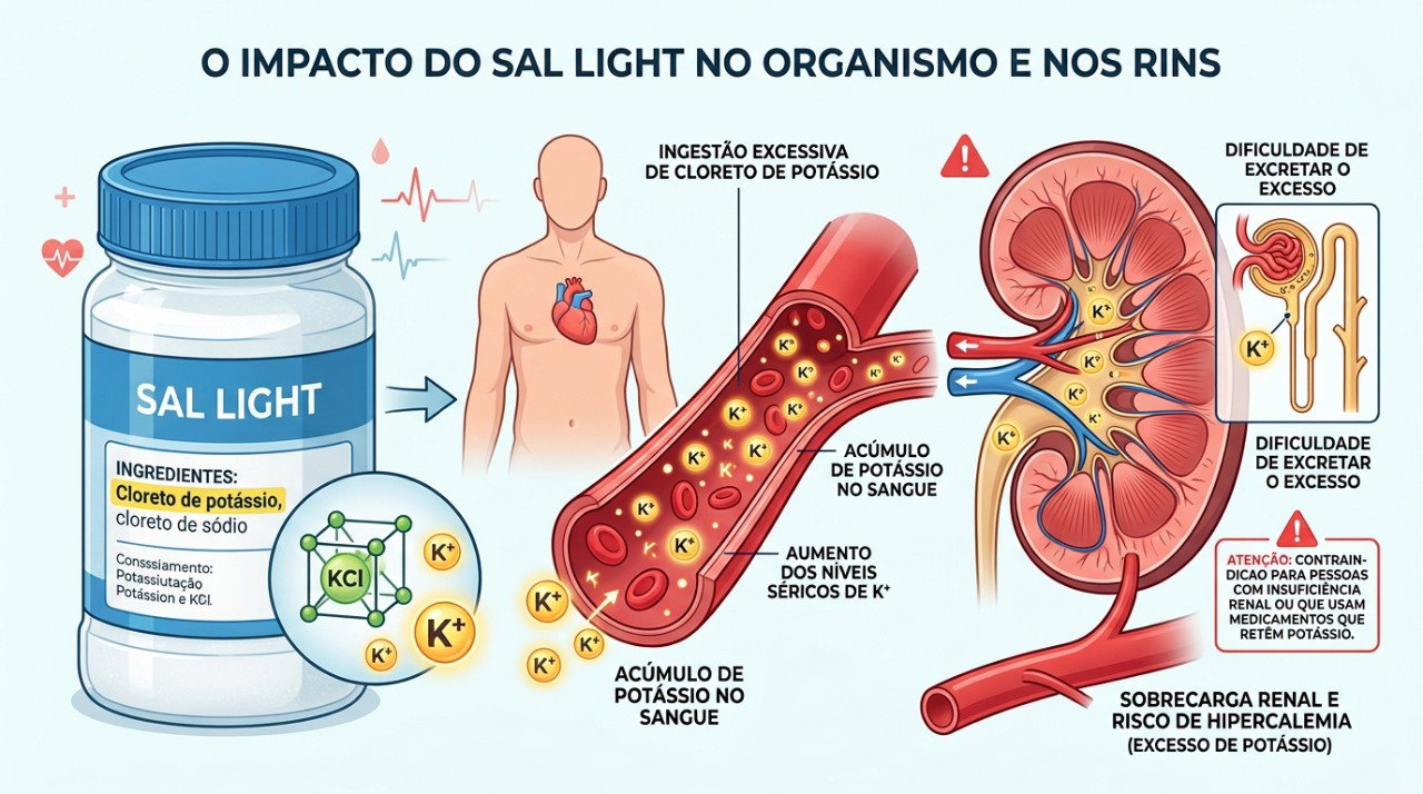 Substitutos do sal com cloreto de potássio podem exigir restrição em algumas pessoas com doença renal.