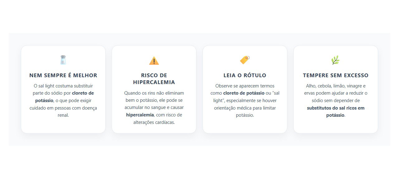 Sal Light e Problemas nos Rins: Quando a Troca Pode Ser Perigosa
