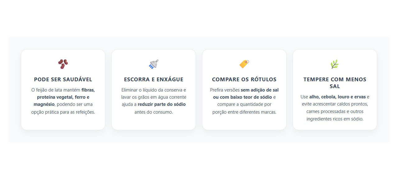 Feijão de Lata é Saudável? Lavar os Grãos Faz Diferença
