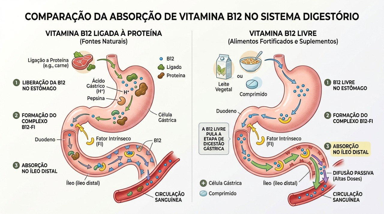 A vitamina B12 de alimentos fortificados pode ser mais fácil de absorver em adultos mais velhos.