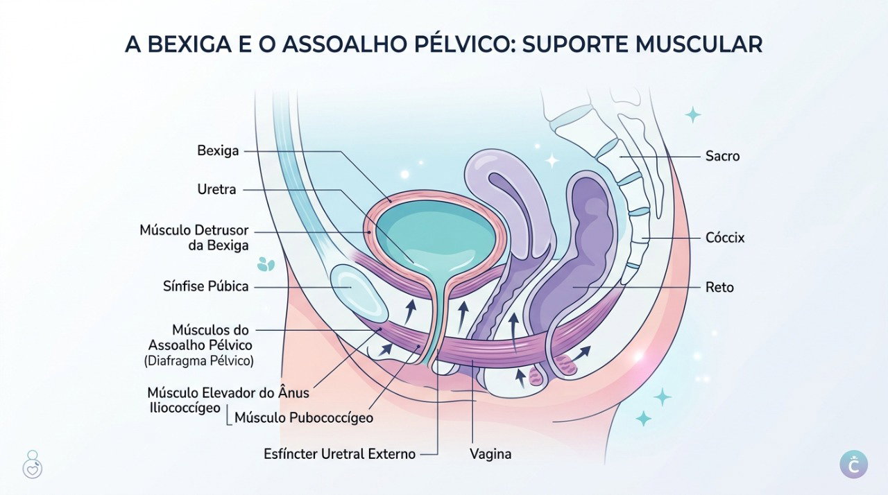 O funcionamento da bexiga e do assoalho pélvico influencia diferentes tipos de escape de urina.