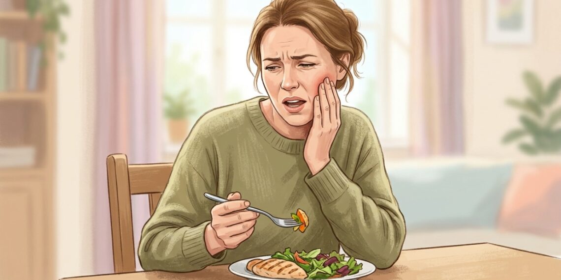 Dor e estalos na mandíbula ao mastigar podem indicar sobrecarga da articulação temporomandibular.