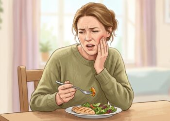 Dor e estalos na mandíbula ao mastigar podem indicar sobrecarga da articulação temporomandibular.